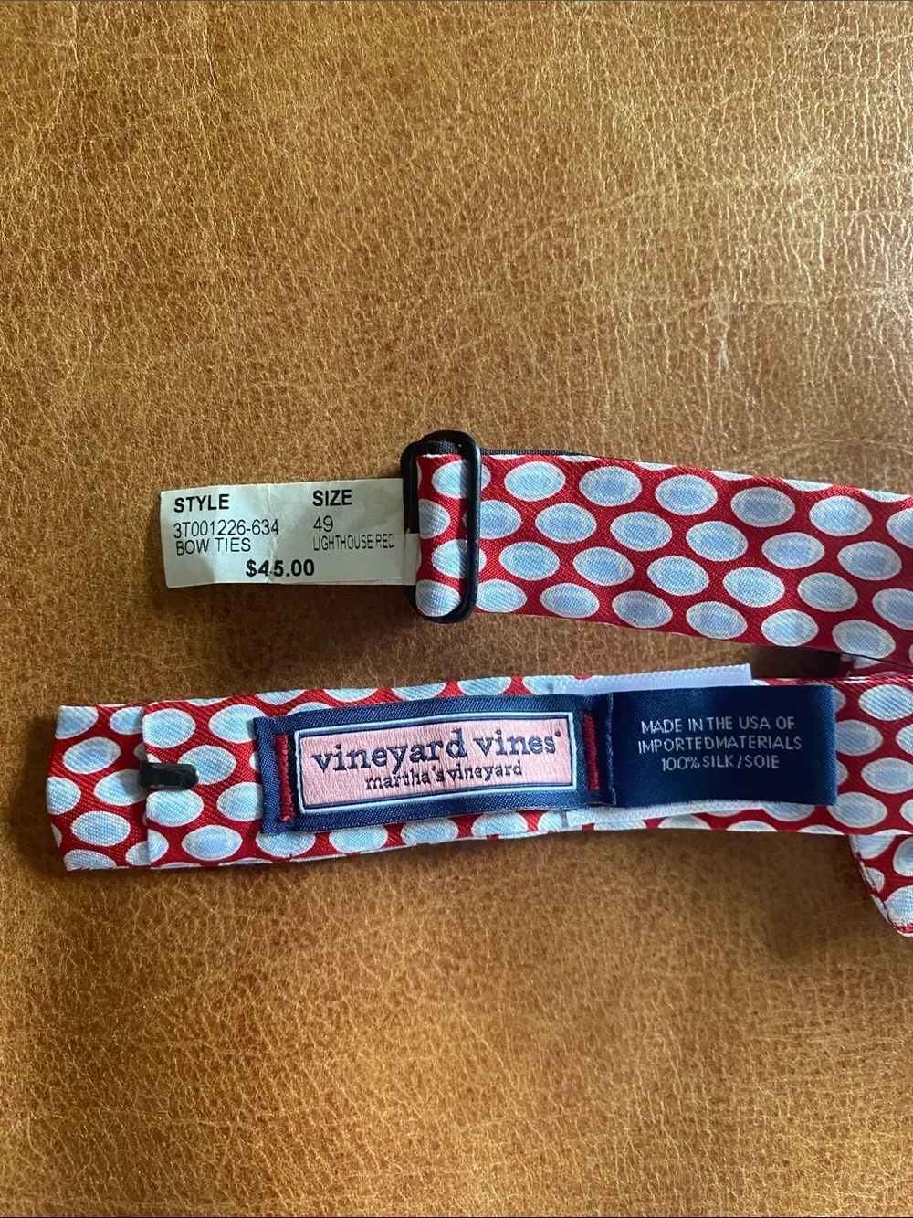 Vineyard Vines Simple Football Print Bow Tie 100% Silk